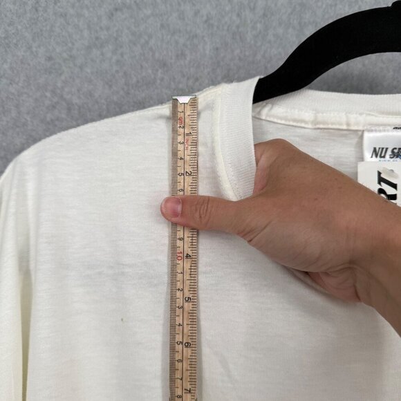 Nu Sport Mens VTG Baseball T Shirt Size XL White Embroidered Pastime Deadstock - Picture 14 of 16